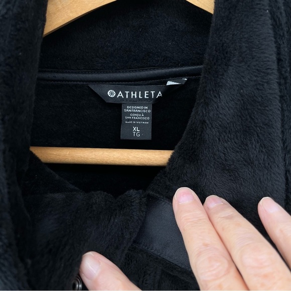 Athleta Women’s NEW Athleta Recover Cozy Snap Front Sweatshirt Size XL Black - Picture 10 of 14